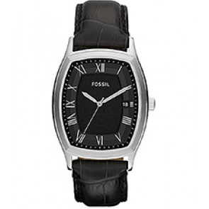 Horlogeband Fossil FS4742 Leder Zwart 22mm