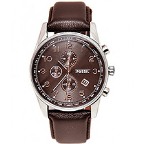 Horlogeband Fossil FS4762 Leder Bruin 24mm