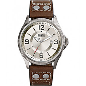 Horlogeband Fossil FS4936 Leder/Textiel Bruin 22mm