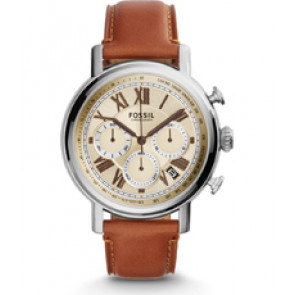 Horlogeband Fossil FS5117 Leder Bruin 20mm
