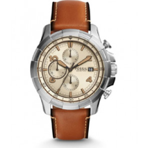 Horlogeband Fossil FS5130 Leder Bruin 22mm