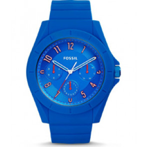 Horlogeband (Band + Kastcombinatie) Fossil FS5219 Onderliggend Silicoon Blauw