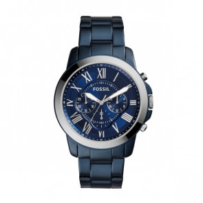 Fossil horlogeband FS5230 Staal Blauw 22mm