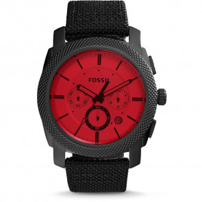 Horlogeband Fossil FS5235 Textiel Zwart 24mm