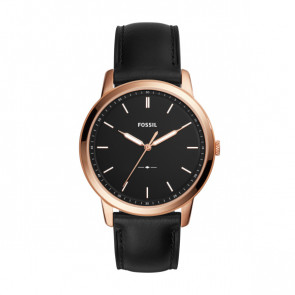 Fossil horlogeband FS5376 Leder Zwart 22mm + zwart stiksel