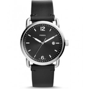 Horlogeband Fossil FS5406 Leder Zwart 22mm