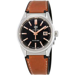 Horlogeband Tag Heuer FT6116 Leder/Kunststof Bruin