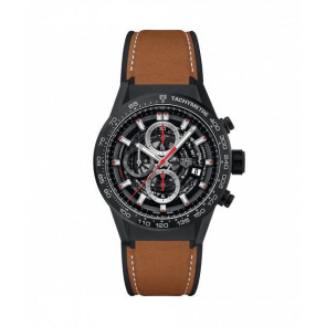 Horlogeband Tag Heuer CAR2090 / FT6124 Leder/Kunststof Bruin 21mm