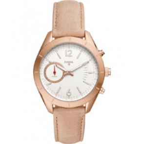 Horlogeband Fossil FTW1170 Leder Beige 18mm