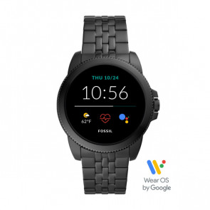 Horlogeband Fossil FTW4056 Staal Zwart 22mm