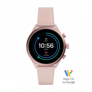 Horlogeband Smartwatch Fossil FTW6056 Silicoon Roze 18mm