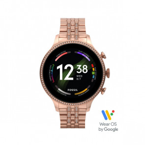 Horlogeband Smartwatch Fossil FTW6077 Staal Rosé 18mm
