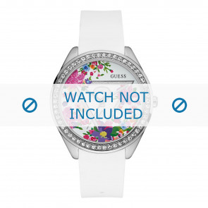 Guess horlogeband W0904L1 Primrose Kunststof / Plastic Wit 20mm