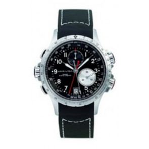 Horlogeband Hamilton H0017761233301 / H600776100 Rubber Zwart 21mm