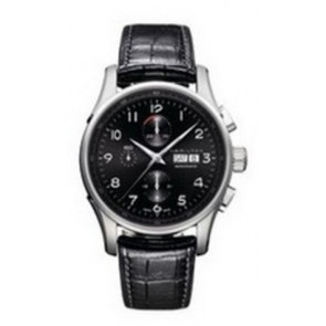 Horlogeband Hamilton H32716839 / H001.32.716.839.01 Leder Zwart 23mm