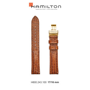 Horlogeband Hamilton H600.243.100 / H24301511 Leder Bruin 17mm