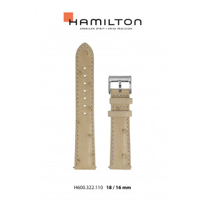 Horlogeband Hamilton H001.32.215.840.01 / H690322110 Leder Beige 18mm
