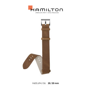 Horlogeband Hamilton H600.694.106.H690694106 Onderliggend Leder Bruin 20mm