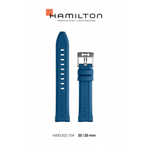 Horlogeband Hamilton H690.823.104 / H82345341 Rubber Blauw 20mm