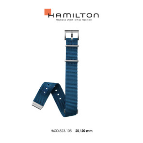 Horlogeband Hamilton H690823105 Onderliggend Nylon/perlon Blauw 20mm