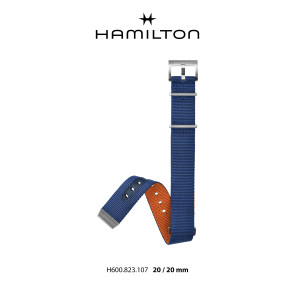 Horlogeband Hamilton H690823107 Onderliggend Nylon/perlon Blauw 20mm