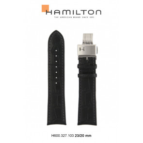 Horlogeband Hamilton H32716533 / H327160 Leder Zwart 23mm