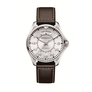 Horlogeband Hamilton H64615555 Leder Donkerbruin 20mm