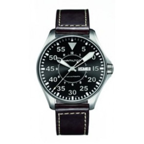 Horlogeband Hamilton H64715535 Leder Donkerbruin 22mm