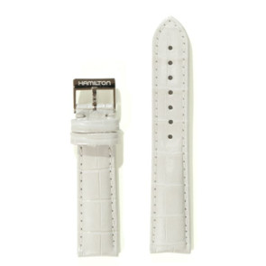 Horlogeband Hamilton H690323124 / H323510 / H323810 / Leder Wit 18mm