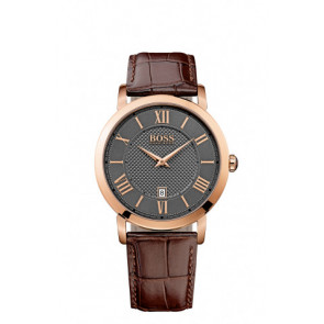 Horlogeband Hugo Boss HB1513138 / HB-234-1-34-2742 Leder Donkerbruin 22mm