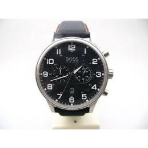 Horlogeband Hugo Boss HB.199.114.2570 Leder/Kunststof Zwart 22mm