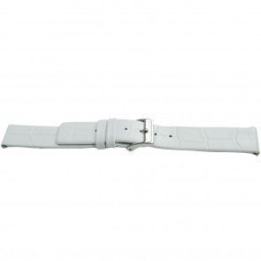 Horlogeband Universeel H520 Leder Wit 22mm