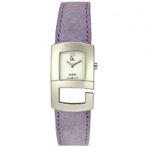Guess horlogeband I20018L4 Leder Paars + paars stiksel