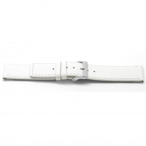 Horlogeband I500 Leder Wit 24mm + wit stiksel