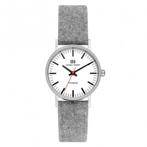 Horlogeband Danish Design IV41Q199 Leder/Textiel Grijs 16mm