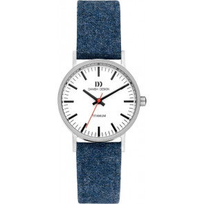 Horlogeband Danish Design IV42Q199 Leder/Textiel Blauw 16mm