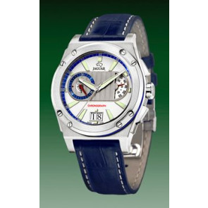 Horlogeband Jaguar J612 / J612-1 Leder Blauw 20mm