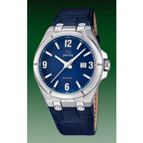 Jaguar horlogeband J666-2 Leder Blauw + blauw stiksel