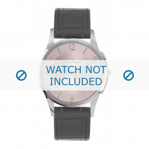 Jacques Lemans horlogeband 1-1777S Leder Grijs + standaard stiksel