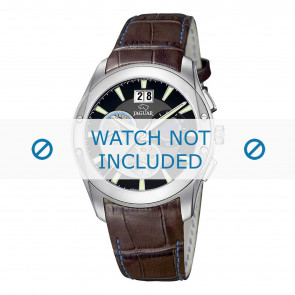 Jaguar horlogeband J615-4 Croco leder Bruin 22mm + blauw stiksel