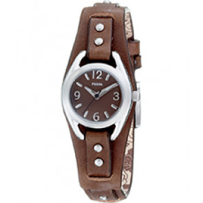 Horlogeband Fossil JR1243 Onderliggend Leder Bruin 8mm