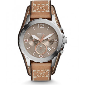 Horlogeband Fossil JR1518 Onderliggend Leder Beige 22mm