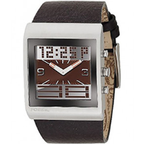 Horlogeband Fossil JR9453 Leder Bruin 37mm