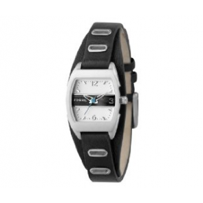 Fossil horlogeband JR9466 Leder Zwart 12mm + zwart stiksel