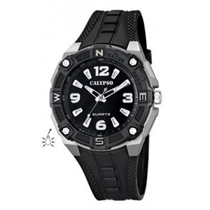 Horlogeband Calypso K5634-1 Kunststof/Plastic Zwart