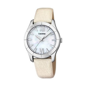 Horlogeband Calypso K5718-1 Leder Beige 17mm