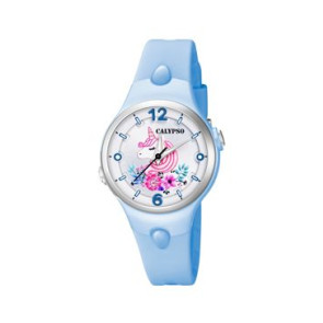 Horlogeband Calypso K5783-5 / K5783-B Kunststof/Plastic Lichtblauw