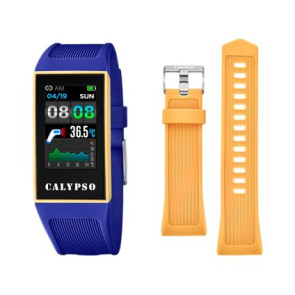 Horlogeband Smartwatch Calypso K8502-2 / BC11202 Rubber Lichtbruin