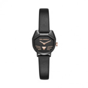 Horlogeband Karl Lagerfeld KL2621 Leder Zwart