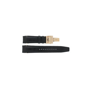 Horlogeband Seiko 8X22-0AE0 / SSE105J1 / L0CK01AP9 Leder Zwart 22mm